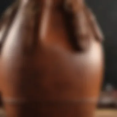 Luxurious brown leather punch bag showcasing fine craftsmanship