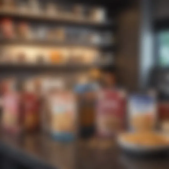 An assortment of various cereal boxes on a kitchen counter