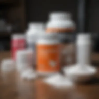 Diverse Forms of Creatine Supplementation An assortment of different creatine supplements on a table