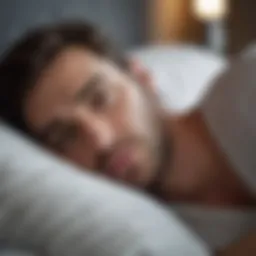 Person looking contemplative while resting in bed