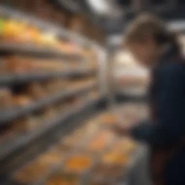Selecting Quality Frozen Meals A shopper selecting frozen meals at Walmart