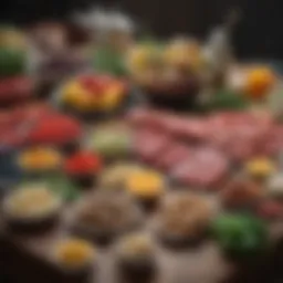 A colorful assortment of ketotarian ingredients arranged beautifully on a table