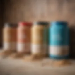 A vibrant display of various gluten-free protein powders