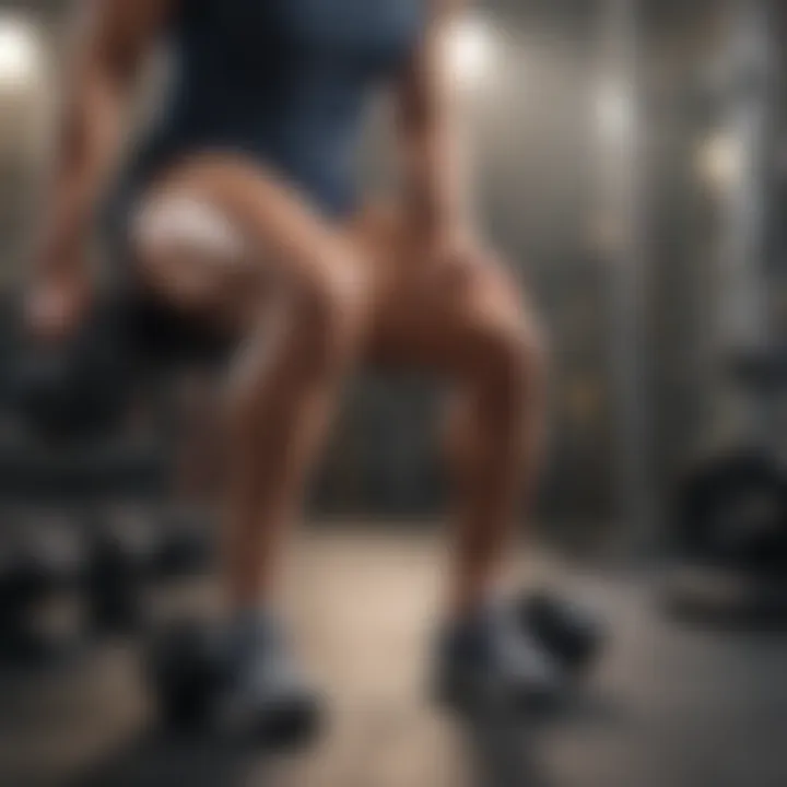 Dumbbell calf raise emphasizing leg muscle activation