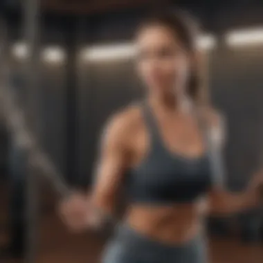 A fitness enthusiast integrating weighted ropes into their routine