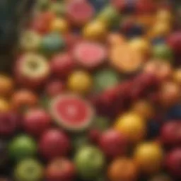 A vibrant assortment of diverse fruits showcasing their natural beauty and colors
