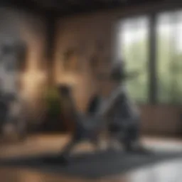Diverse selection of home gym equipment on display