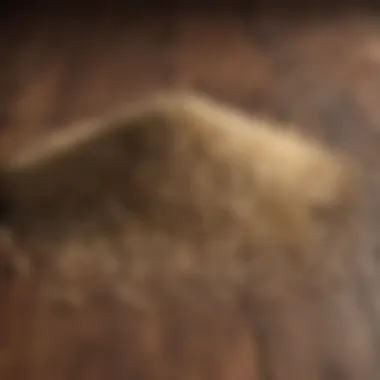 Nutrient-rich hemp seeds scattered on a wooden table
