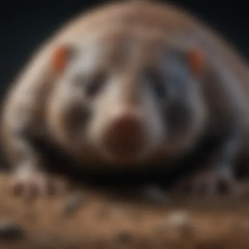 Anatomy of a mole showcasing its distinctive features.