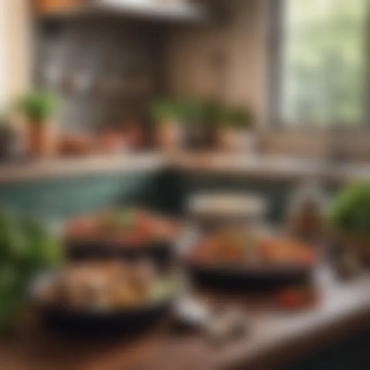 Inspiring kitchen scene depicting wholesome meal prep with fresh ingredients