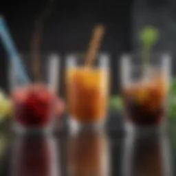 Visual representation of various liquid diet options