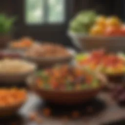 Nutrient-dense foods showcasing a colorful palette