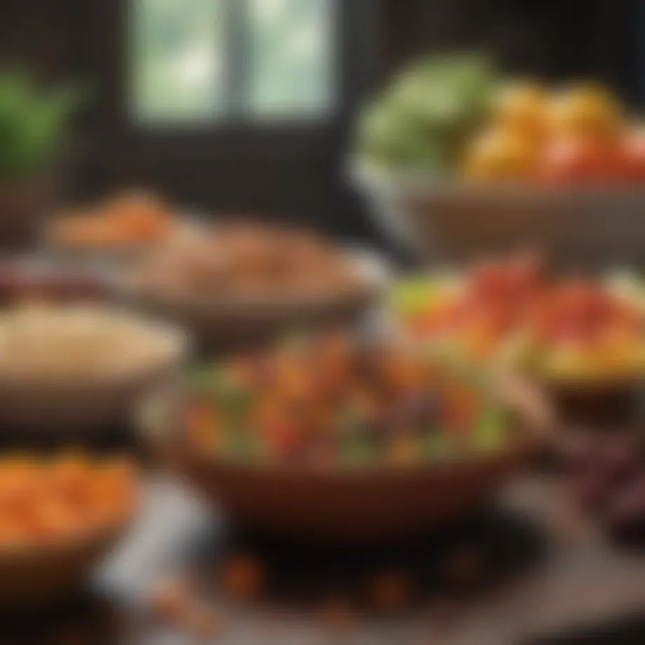 Nutrient-dense foods showcasing a colorful palette