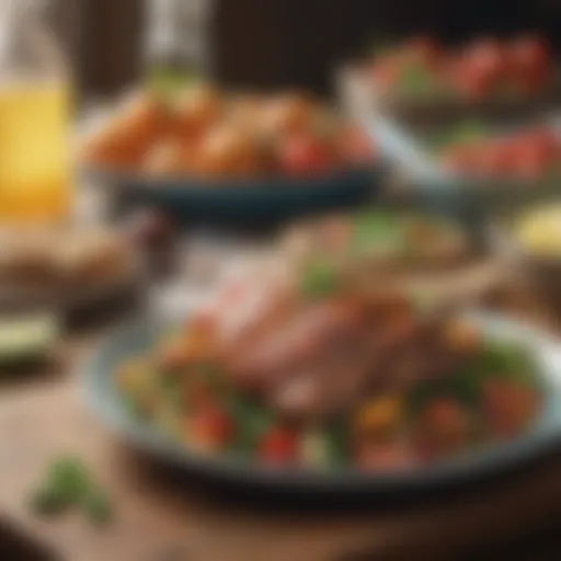 Healthy meal preparation with fresh ingredients