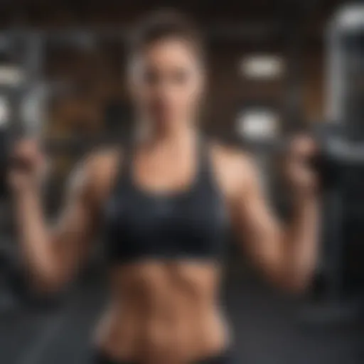 Woman lifting weights in a gym