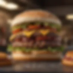 A greasy burger with high cholesterol toppings
