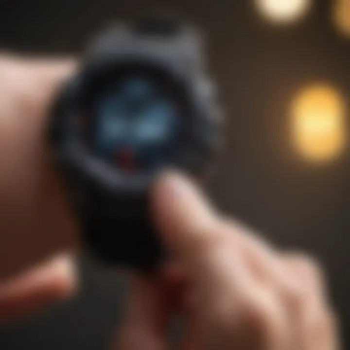 G Shock Heart Rate Watch displaying heart rate monitoring feature during exercise