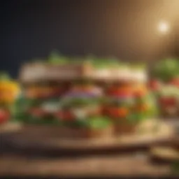 Vibrant vegetable sandwich showcasing fresh ingredients
