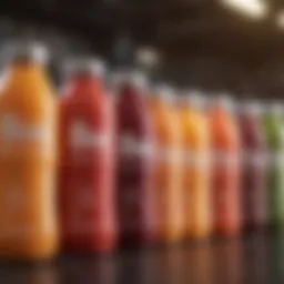 Vibrant assortment of high protein juice drinks in various flavors