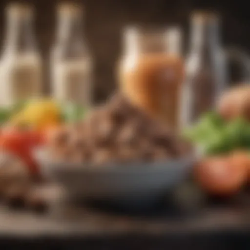Vibrant selection of protein-rich foods