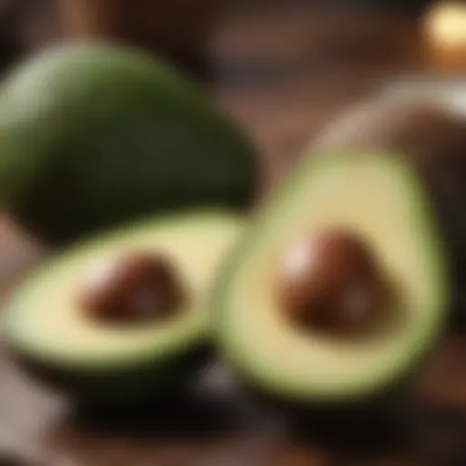 Avocado sliced open showcasing its creamy texture