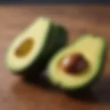 Avocado half showcasing healthy fats