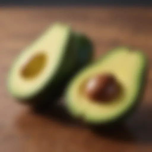 Avocado half showcasing healthy fats