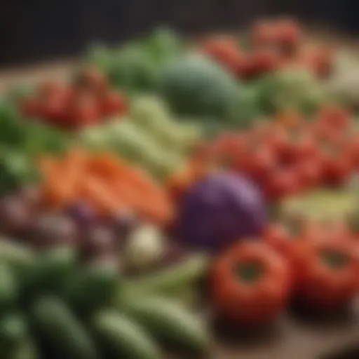Fresh vegetables arranged beautifully