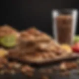 An assortment of healthy snacks including nuts, fruits, and granola bars