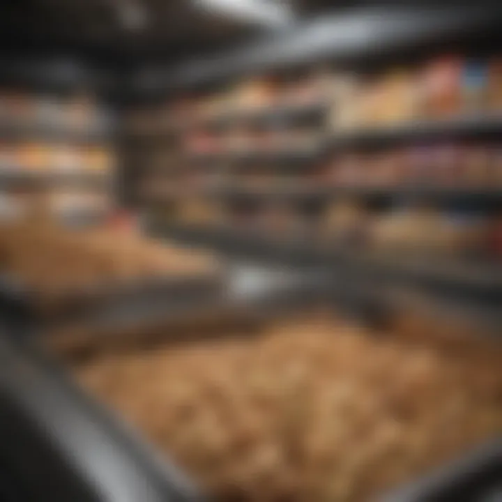 A display of various diet snacks at a grocery store