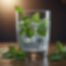 Refreshing glass of water with mint leaves