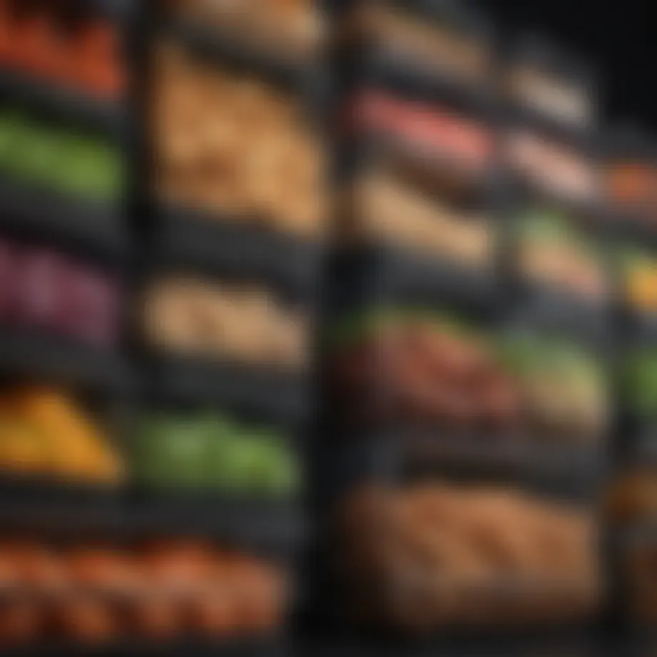 A variety of large meal prep containers showcasing different designs and materials