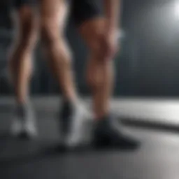 Demonstrating a dynamic leg exercise for strength building