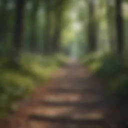 A scenic walking trail in a park