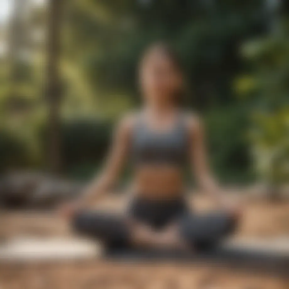 A serene outdoor setting showing individuals engaging in gentle yoga poses, emphasizing flexibility and relaxation.