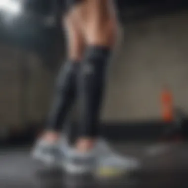 Innovative Fabric Technology of McDavid Ucool Sleeves Close-up view of McDavid Ucool compression leg sleeves showcasing their advanced fabric technology