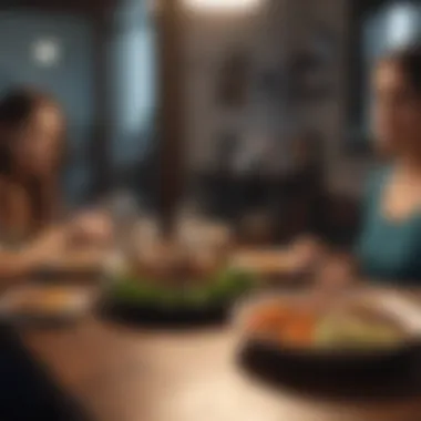 Individual enjoying a balanced meal at a dining table