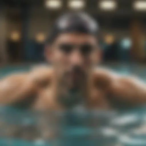 Michael Phelps swimming in action during a training session