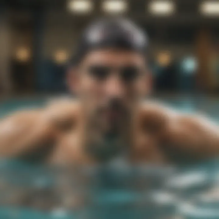 Michael Phelps swimming in action during a training session