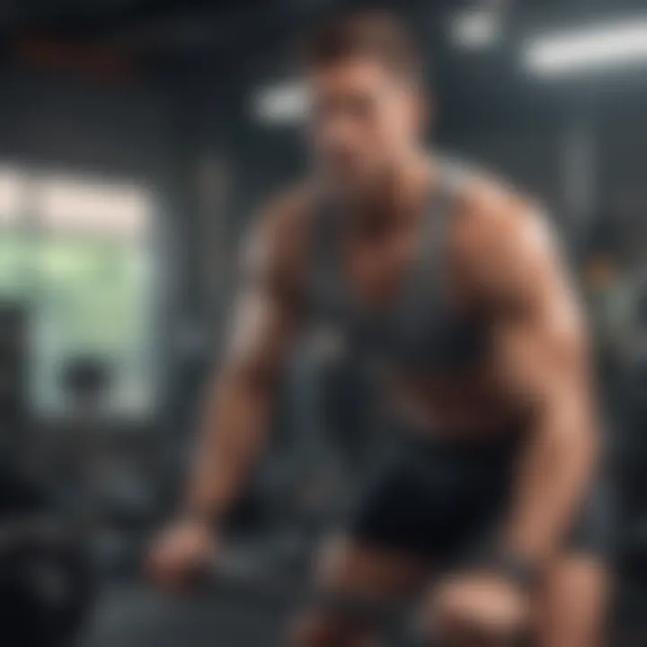 Man engaged in a high-intensity workout session