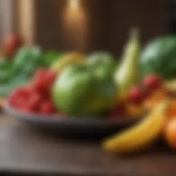 Colorful array of fruits and vegetables