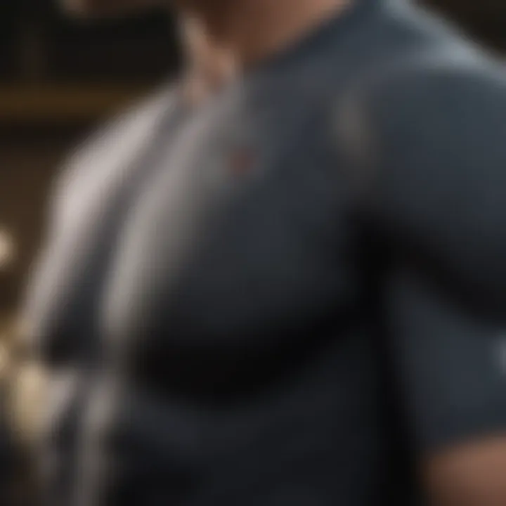 Close-up of NFL compression shirt fabric showcasing its technology