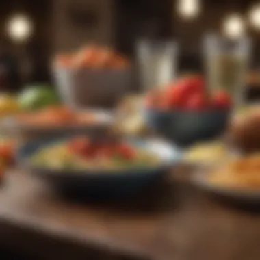 A balanced plate showcasing a variety of low-calorie foods.