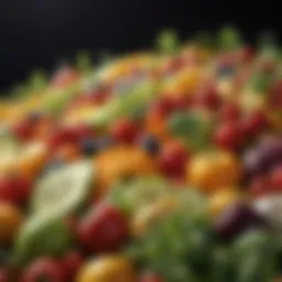 Colorful array of fresh vegetables and fruits providing essential nutrients.