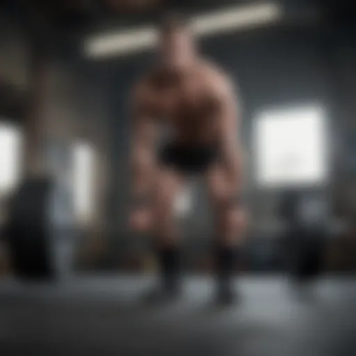 A lifter executing a deadlift