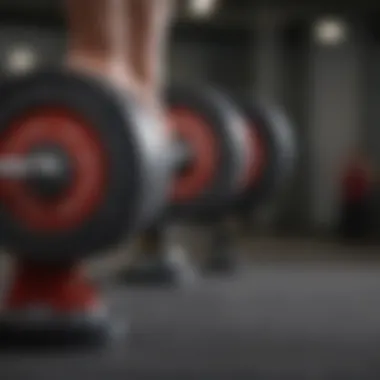 Concentration in Weightlifting: Key to Success Close-up of lifting weights with focus