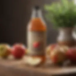 A glass of apple cider vinegar drink beside fresh apples
