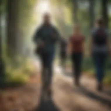 A diverse group participating in a community walking event