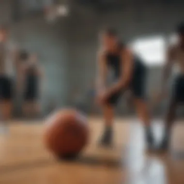 Group of athletes practicing drills during a training session