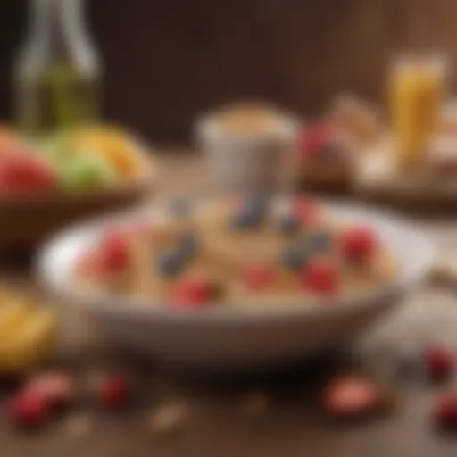 Nutritious bowl of organic cereal with fresh fruits